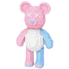 Конструктор Magic Blocks у вигляді ведмедика Bearbrick Рожевий з блакитним