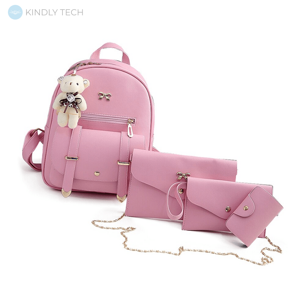 Женская сумка 4 в 1 Teddy Back Pack Bag Розовая