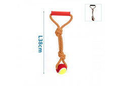 Іграшка для собак Канат-мотузка з м'ячиком для цуценят 38 см.