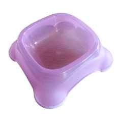 Пластиковая миска для еды с нескользящим дном Розовая