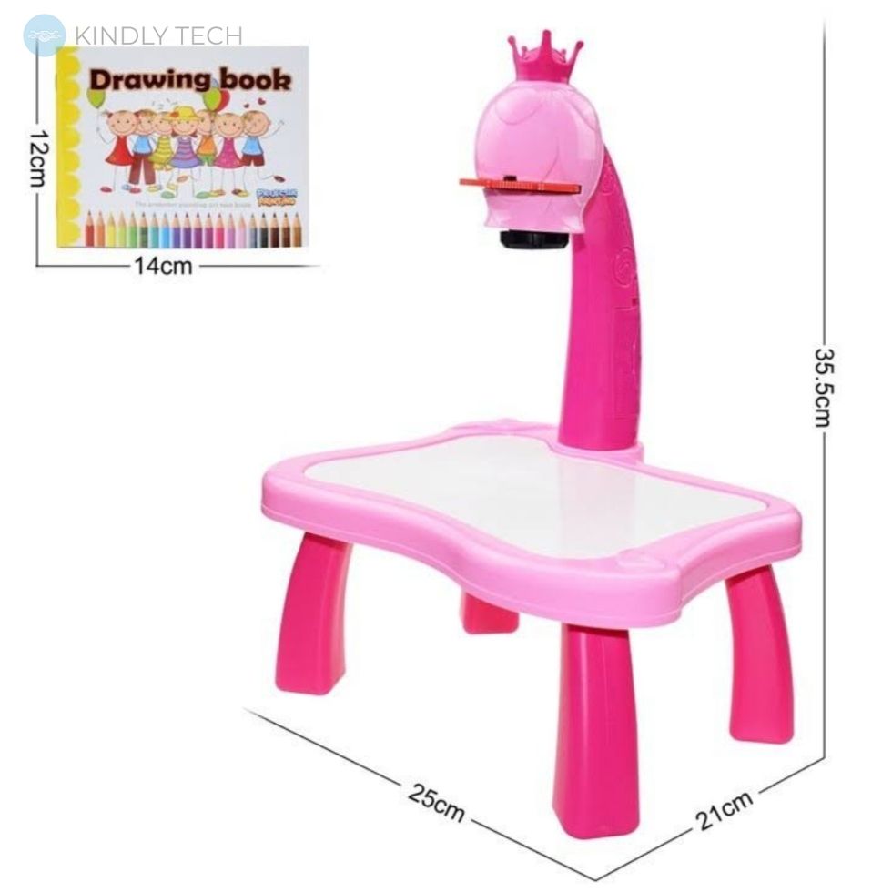Детский стол для рисования со светодиодной подсветкой, Pink