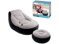 Надувне крісло Intex 68564 Ultra Lounge сіре 102 х 137 х 79 см
