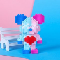 Конструктор Magic Blocks «Мультгерої» Синьо-рожевий ведмедик 12 см