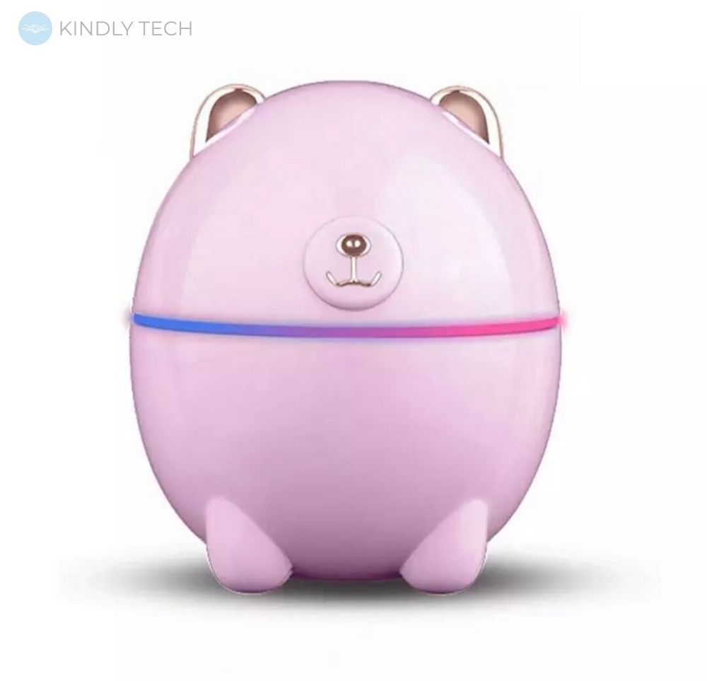 Мини увлажнитель воздуха с подсветкой медведь Humidifier, Pink