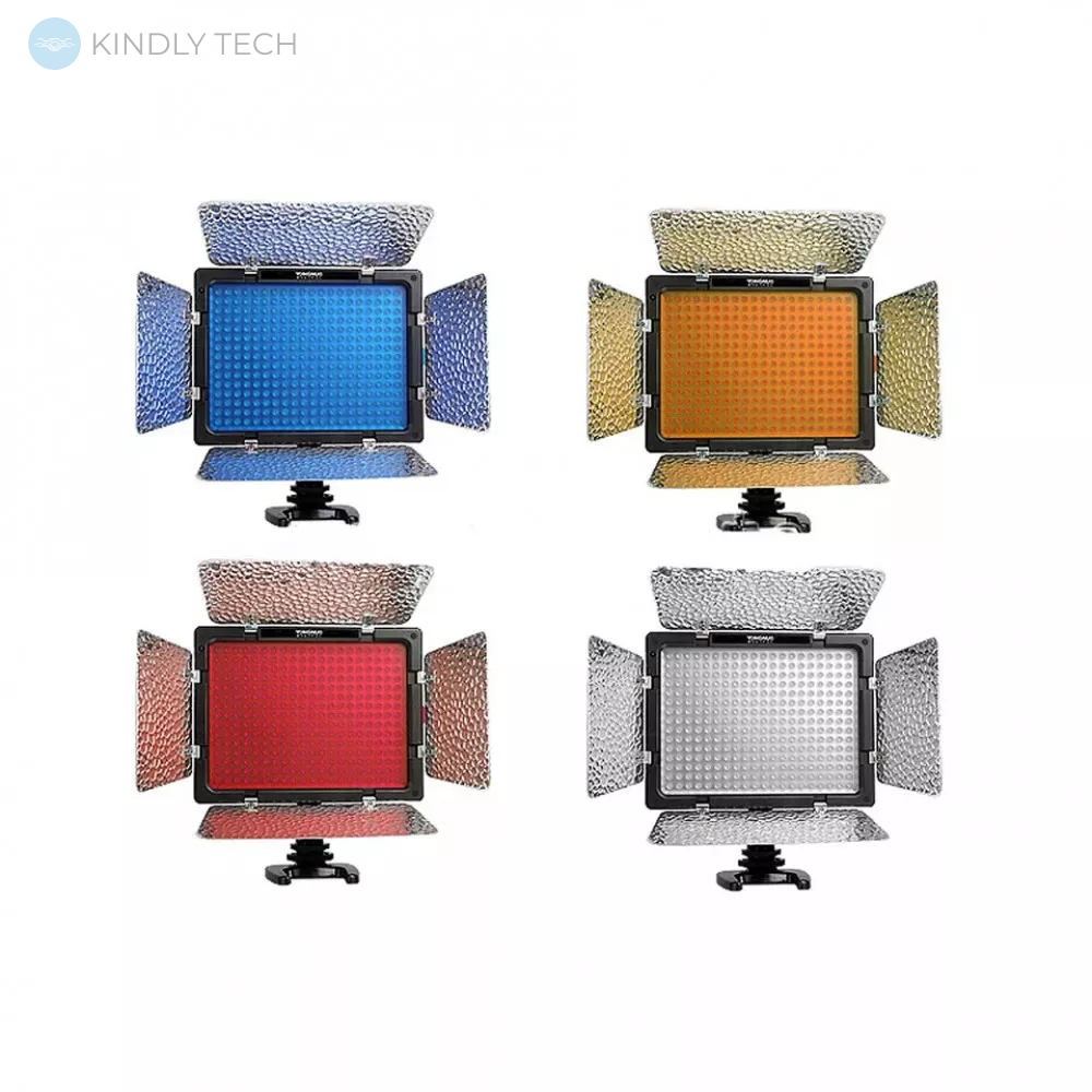 Лампа відеосвітло з кольоровими панелями з пультом, LED, 17x15 см, YN300 II