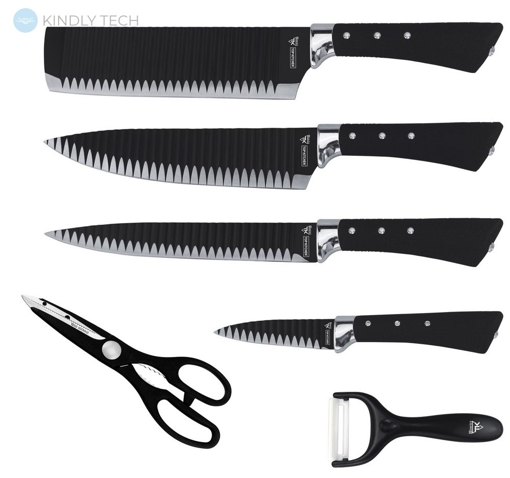 Високоякісний набір кухонних ножів з нержавіючої сталі Top Kitchen TK00070 Чорний