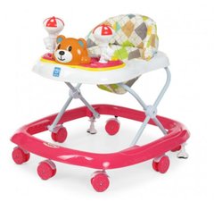 Детские ходунки Bambi M 3656-S силиконовые колеса, мишки, красные