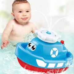 Детская игрушка Кораблик-фонтан для купания Spray Water Boat Toys, Синий