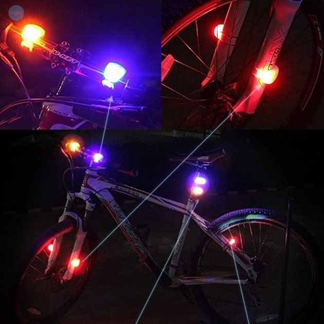 Ліхтарик на велосипед HJ008-2 2 штуки червоний та білий