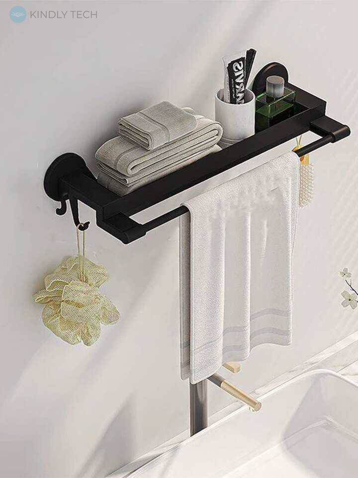 Настенная вешалка для полотенец в ванной комнате Simple Towel Rack YH6614, Черная