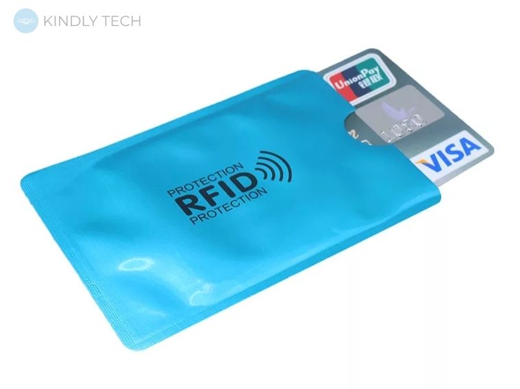 Захисний чохол для банківської карти з блокуванням від RFID зчитування, Blue