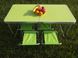 Розкладний стіл валізу Folding Table для пікніка зі стільцями 120х60х70 / 55 Зелений
