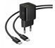 Мережевий зарядний пристрій швидкої зарядки 20W PD та QC3.0 з кабелем USB-C to USB-C 1 м &mdash; Hoco N65 &mdash; чорний