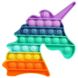 Игрушка-антистресс Pop It цвета радуги с множеством пупырок, Единорог