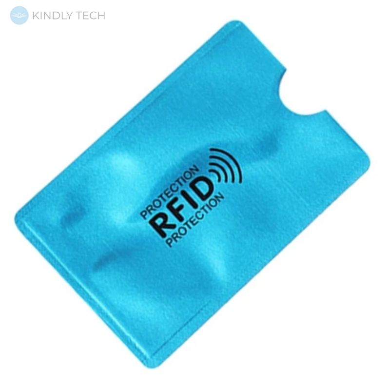 Захисний чохол для банківської карти з блокуванням від RFID зчитування, Blue