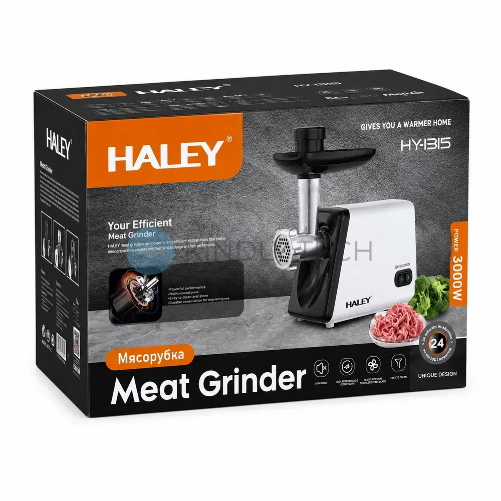 Мощная электромясорубка HALEY HY-1315 300 Вт для приготовления домашнего фарша