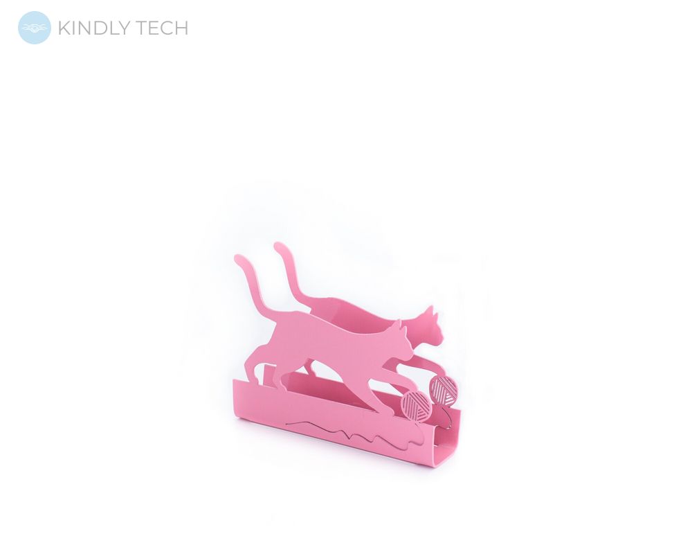 Салфетница «Кошка с клубком ниток», Розовый