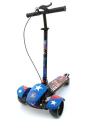 Трехколесный самокат с ручным тормозом Scooter Мстители Капитан Америка Синий