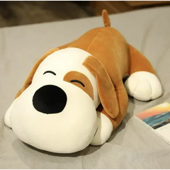 Плюшевая игрушка-подушка "Собака с длинными ушками" с пледом 3в1, Коричневая