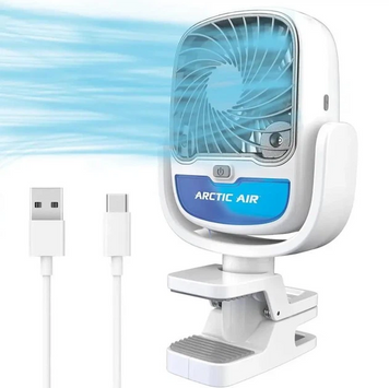 Портативный мини вентилятор Arctic Air Fan увлажнение 360 &deg; USB Type-C клипса