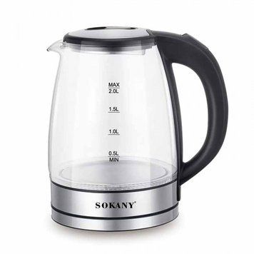 Чайник електричний скляний Sokany SK-SH-1098 на 2 л 1500Вт