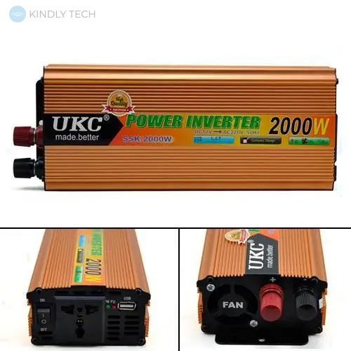 Преобразователь напряжения DC/AC авто инвертор UKC SSK-2000W