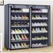 Тканинна шафа для взуття на 12 полиць Shoe Cabinet 2712 Сірий