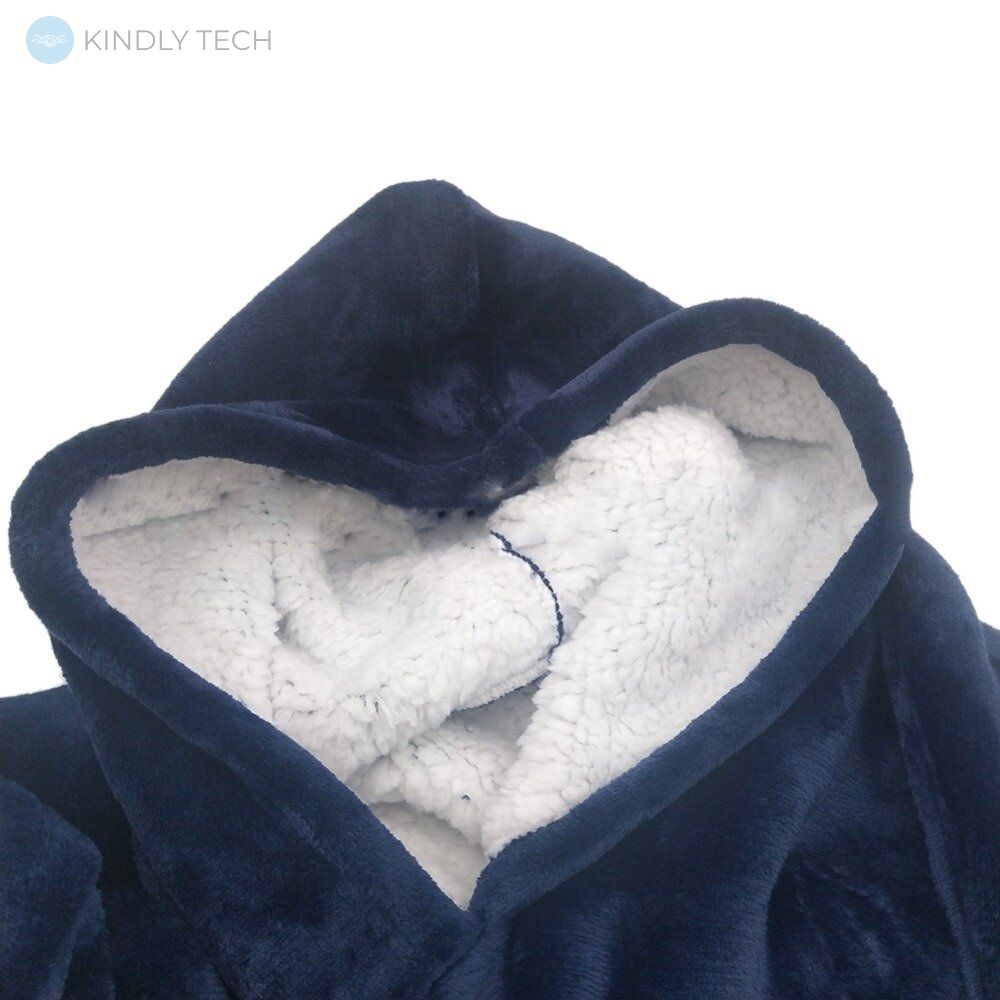 Плед с капюшоном Huggle Ultra Plush Blanket Hoodie Синий