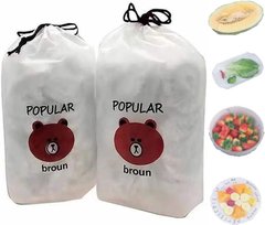 Пищевые пакеты-крышки на резинке Popular Broun