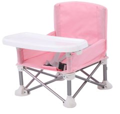 Складной тканевый стол для кормления baby seat розовый
