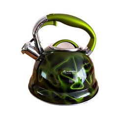 Чайник из нержавеющей стали со свистком Edenberg EB-1911 на 3 л, Зеленый