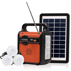 Ліхтар PowerBank EP-371B радіо/блютуз із сонячною панеллю потужність 9V 3W+лампочки