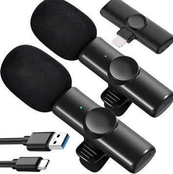 Петличний мікрофон K11 Wireless Lavalier з адаптером Lightning чорний