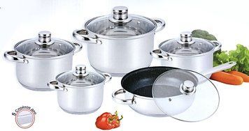 Набір посуду Benson BN-195 нержавіюча сталь 10 предметів