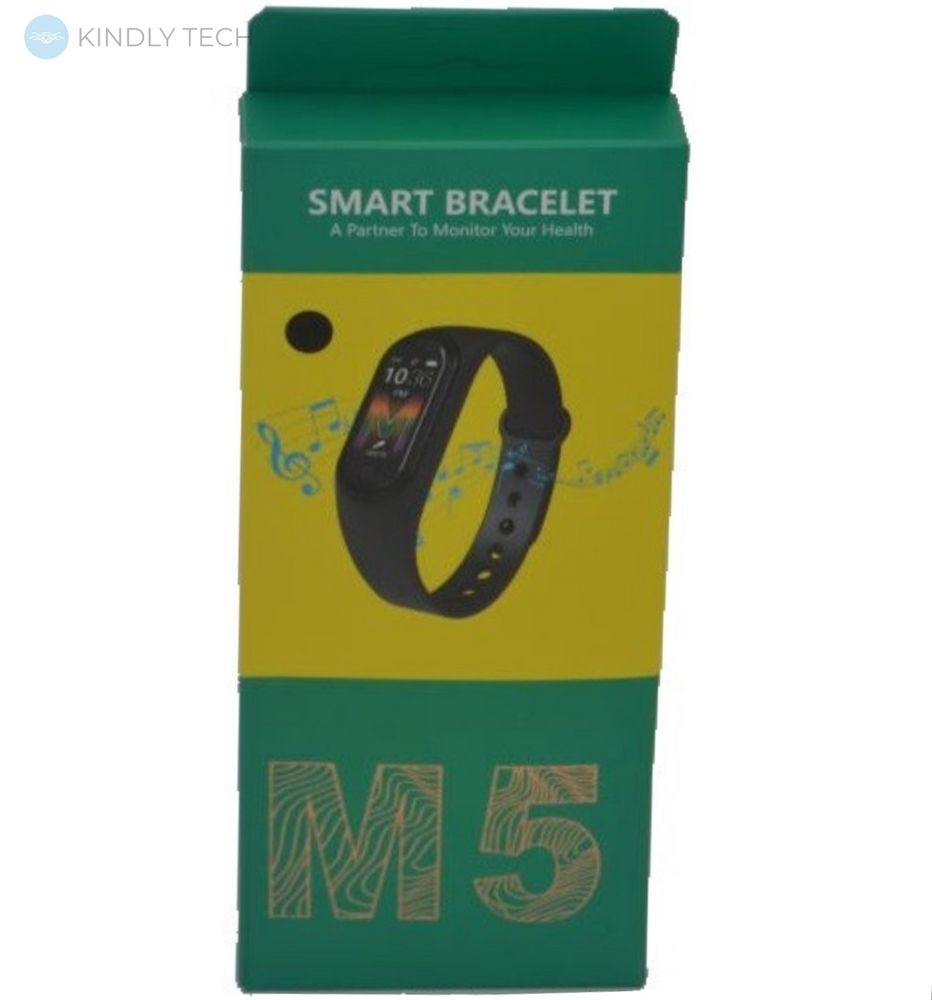Фітнес браслет Smart Band M5 трекер серцевого ритму, Black