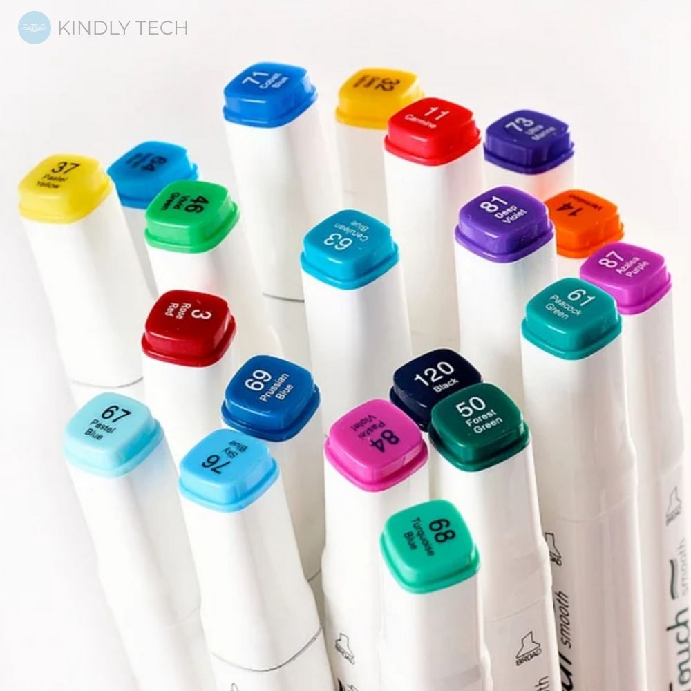 Набор оригинальных двусторонних маркеров Touch для скетчинга на спиртовой основе 80 штук, White