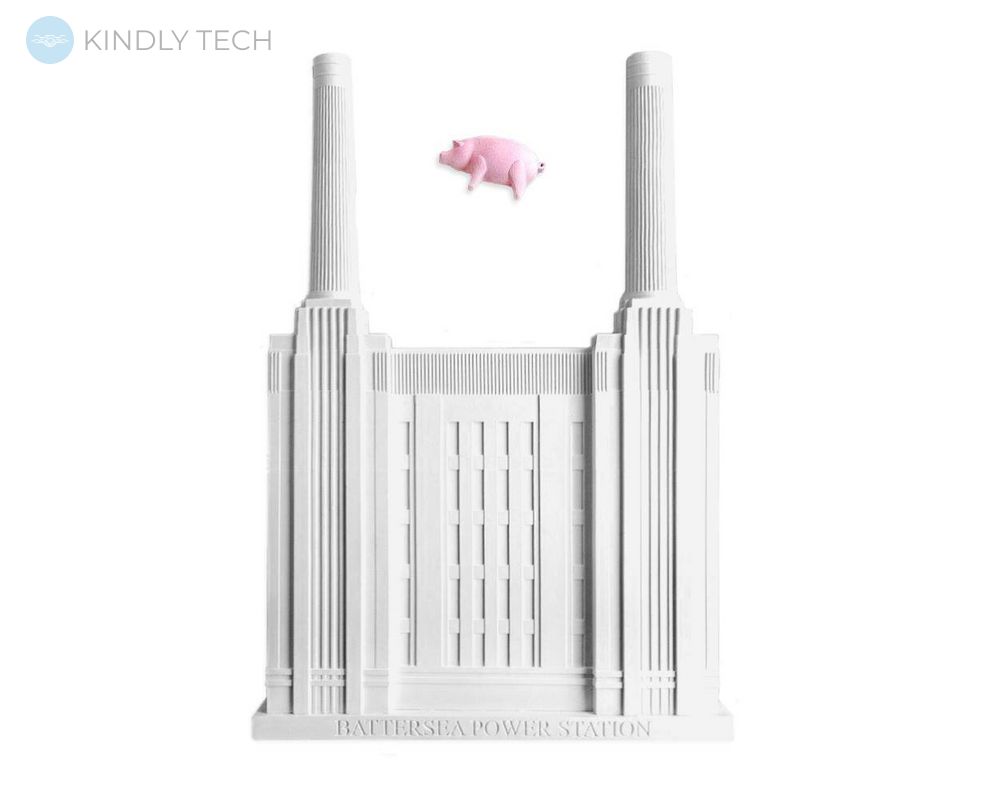 Настінний декор - модель фасаду «Електростанція Баттерсі. Лондон». За мотивами альбому Pink Floyd «Animals», Білий