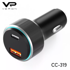 Автомобільний зарядний пристрій Car Charger | 48W | PD | QC3.0 — Veron CC-319