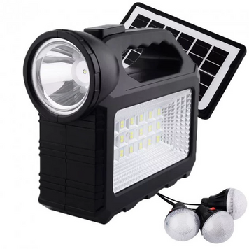 Ліхтар багатофункціональний LED Gdtimes GD-101 із сонячною панеллю 3 лампочки PowerBank