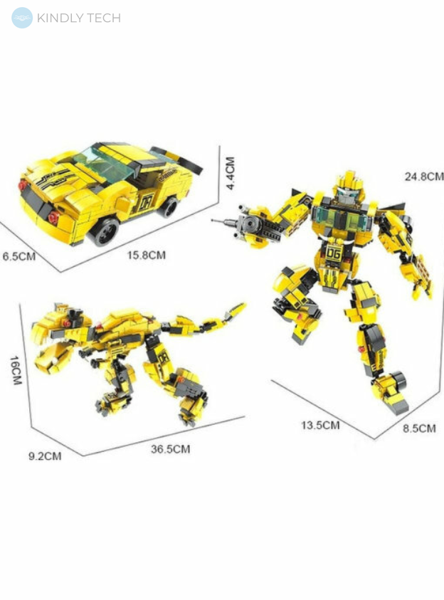 Машинка - трансформер - конструктор 3 в 1 (Автомобиль - робот - динозавр)