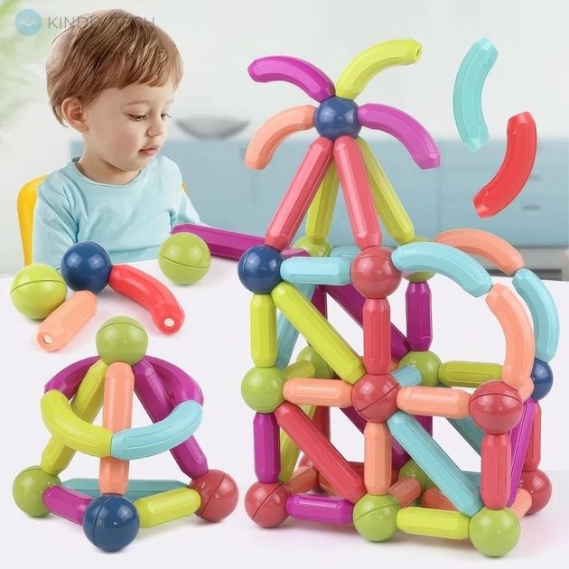 Детский магнитный конструктор на 36 деталей SKY Magnetic Sticks 26 палочек и 10 шариков