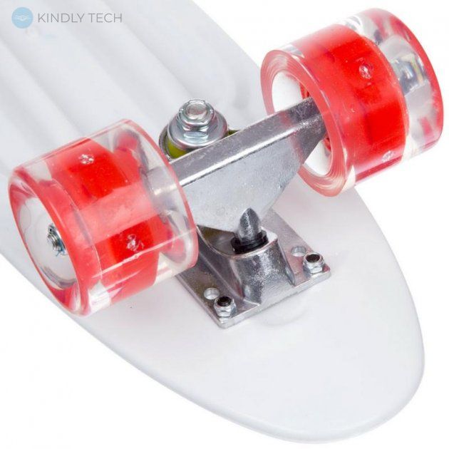 Скейт Пенни Борд (Penny Board 881) со светящимися колесами, Белый