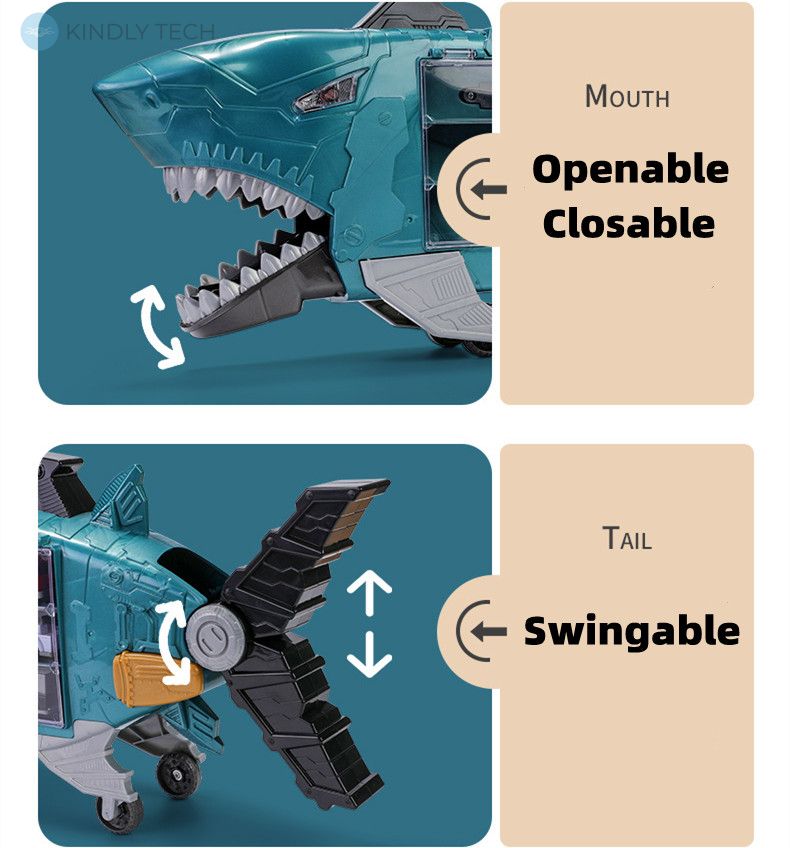 Игровой набор с морскими обитателями Gray Predator в кейсе в виде акулы