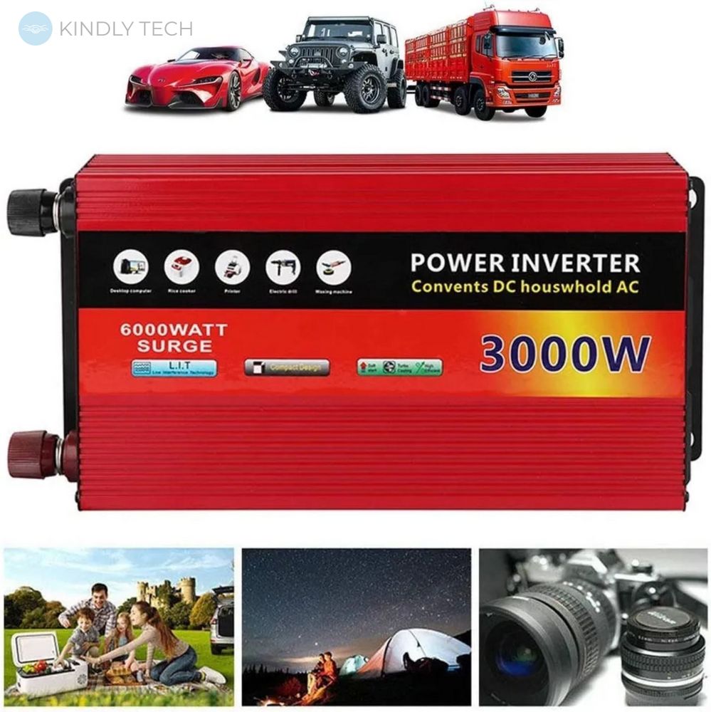 Перетворювач напруги Power Inverter 12V на 220V 3000W