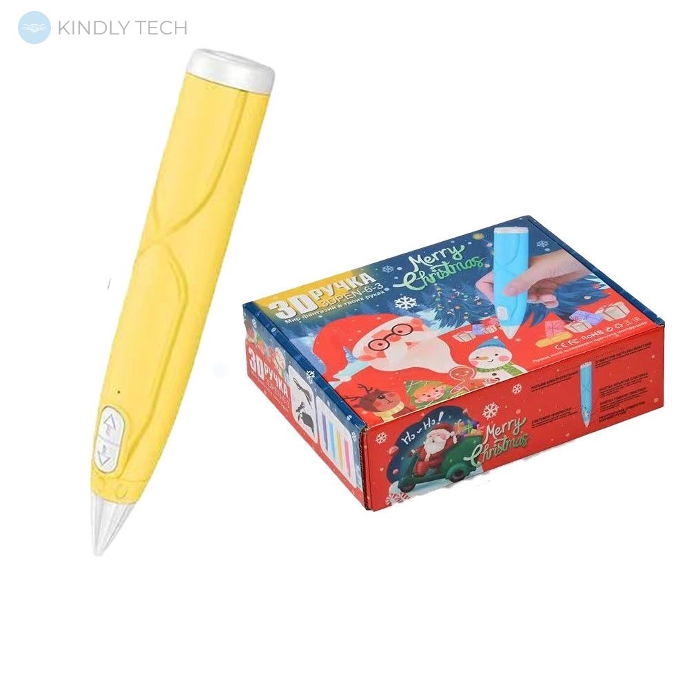 3D ручка 3DPEN-6-3 Світ фантазій Merry Christmas yellow