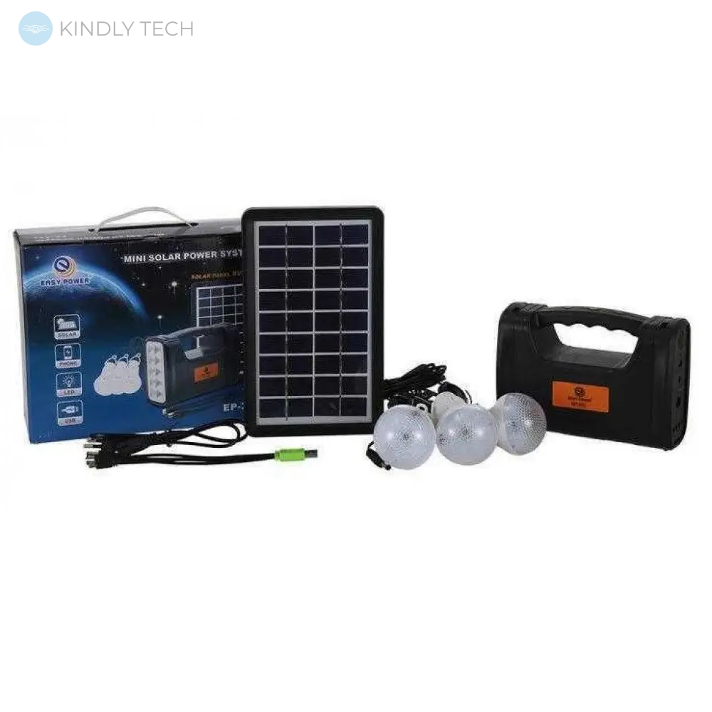 Фонарь PowerBank EP-351 с солнечной панелью и подвесными лампочками
