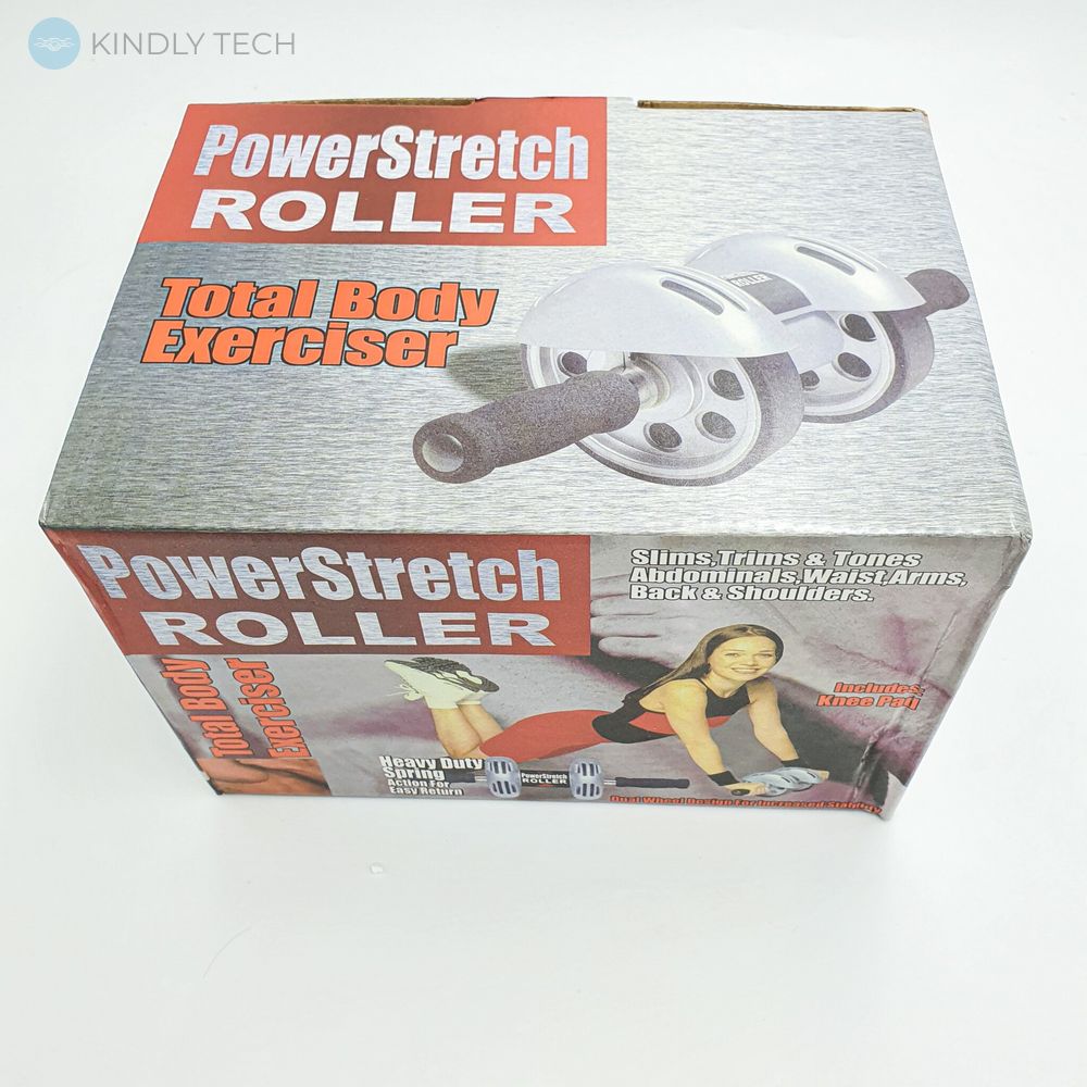 Гимнастический ролик для пресса Power Stretch Roller с возвратом + коврик