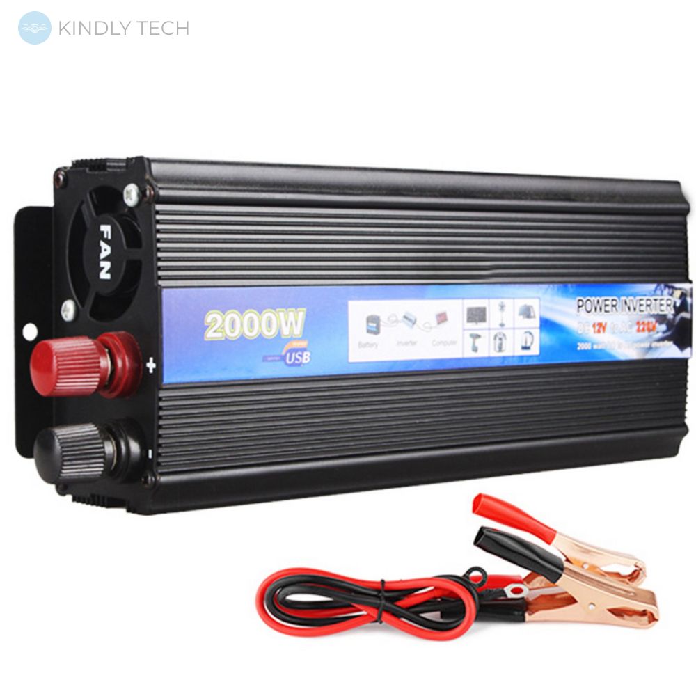 Перетворювач напруги Power Inverter 24V на 220V 2000W