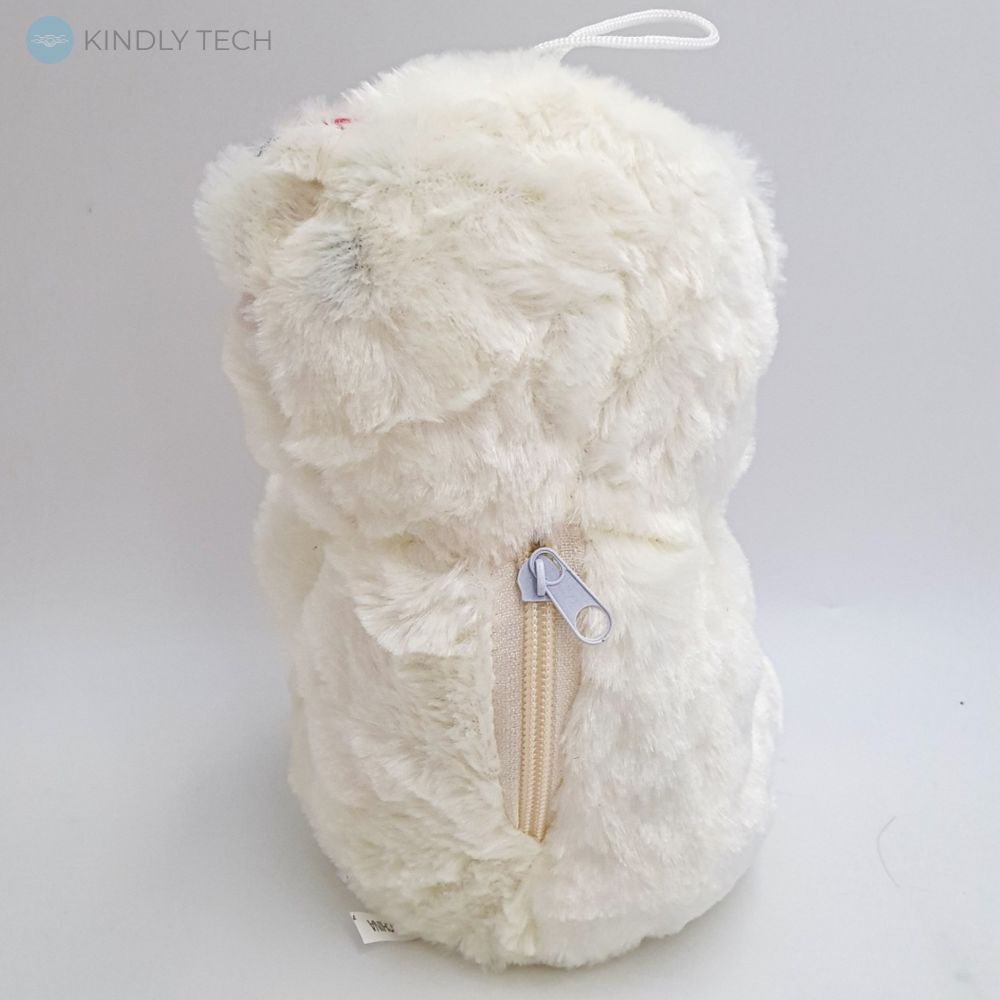 Сяючий плюшевий ведмедик Тедді з серцем інтерактивна розмовляюча м'яка іграшка, White