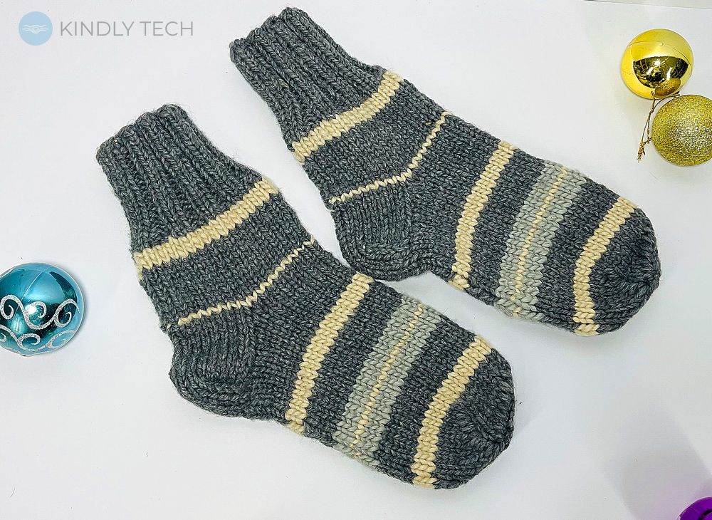 В'язані вовняні шкарпетки (ручна робота) р. 37-39 (РР-89759-06)
